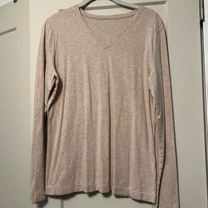 Lands End beige long sleeve tee